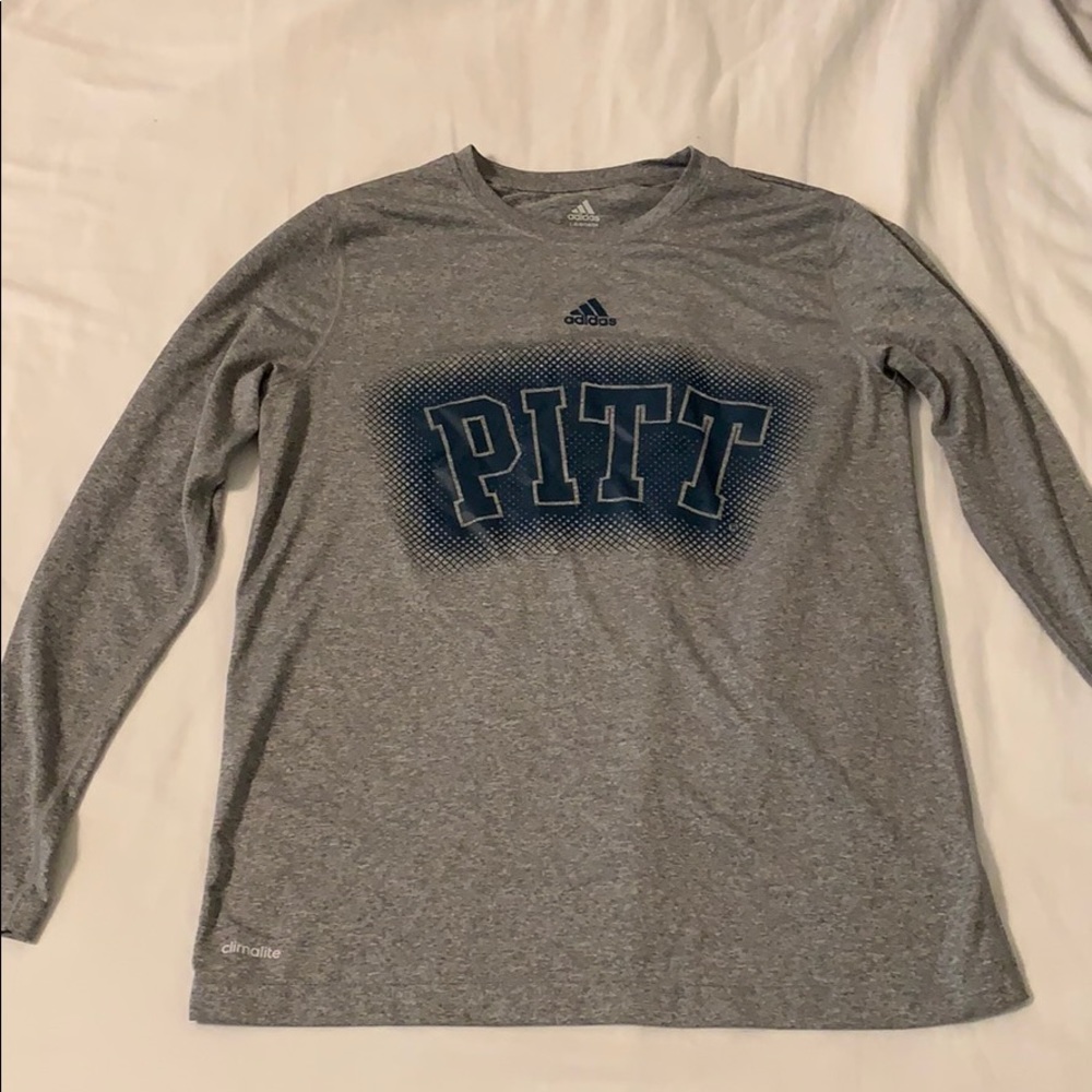 Long Sleeve Adidas PITT Blue and Grey Shirt